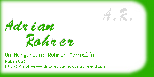 adrian rohrer business card